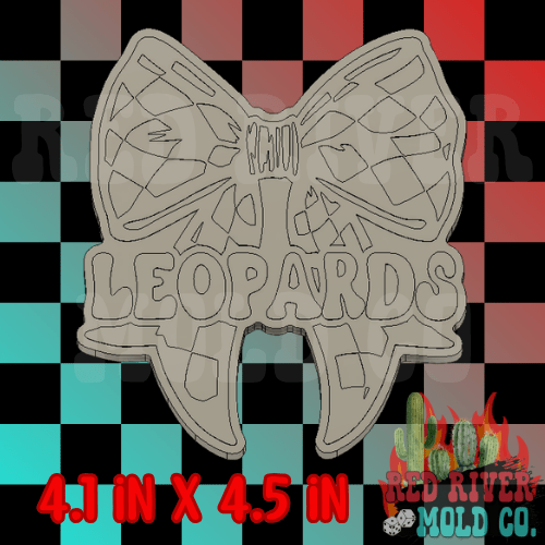 Leopards With A Checkered Bow Silicone Freshie Mold - Red River Mold Co