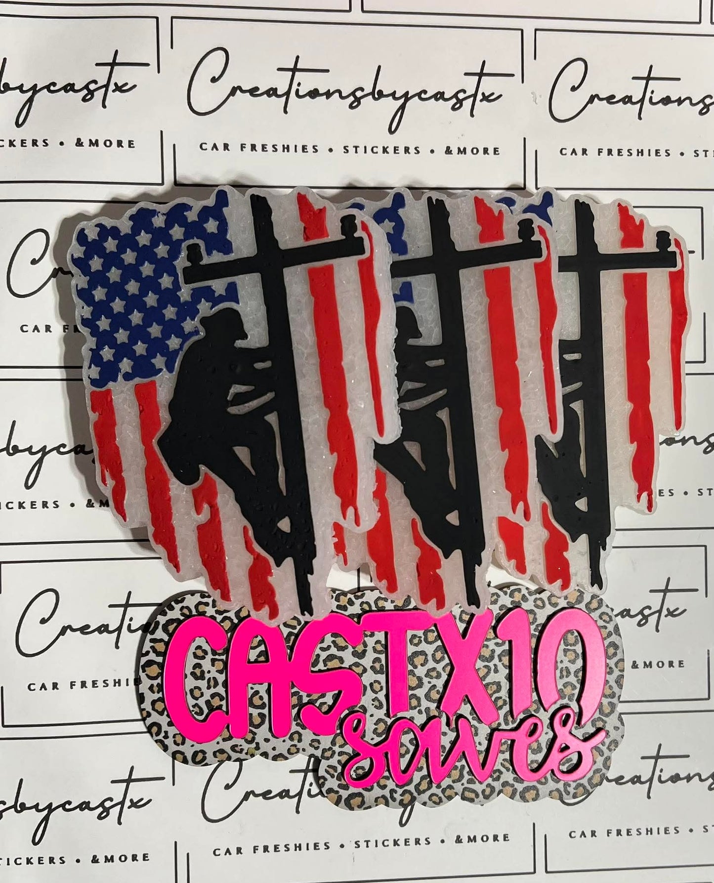 Lineman Flag Silicone Freshie Mold - Red River Mold Co