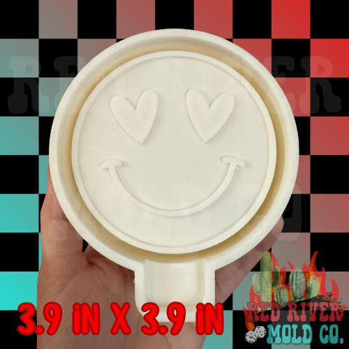 Long Heart Eye Smiley Silicone Freshie Mold - Red River Mold Co