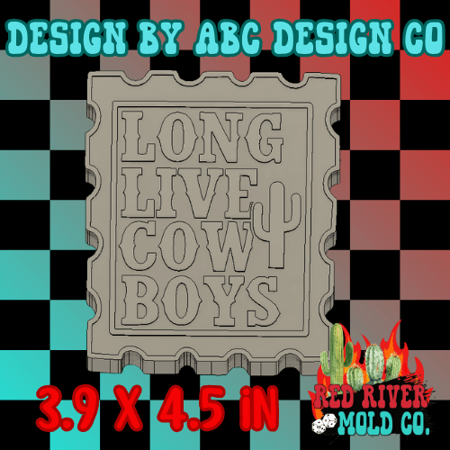 Long Live Cowboys Stamp Silicone Freshie Mold - Red River Mold Co