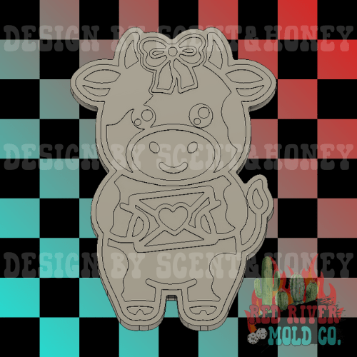 Love Letter Cow Silicone Freshie Mold - Red River Mold Co