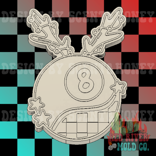 Magic 8 Ball With Antlers Silicone Freshie Mold - Red River Mold Co