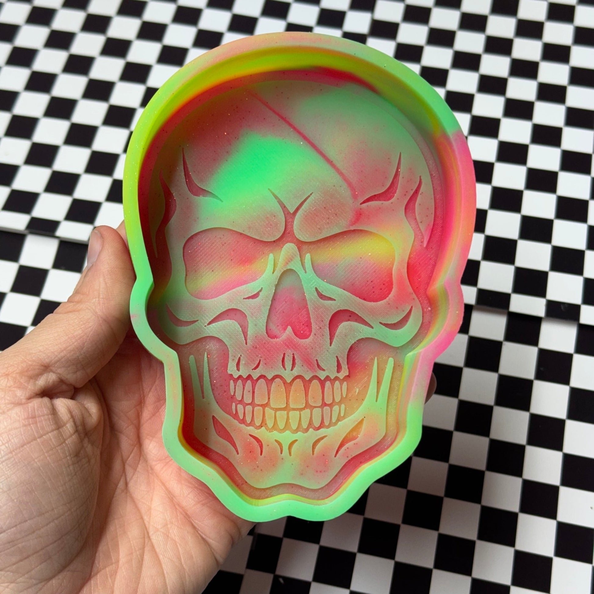 Manly Skull B - Grade Silicone Freshie Mold - Red River Mold Co