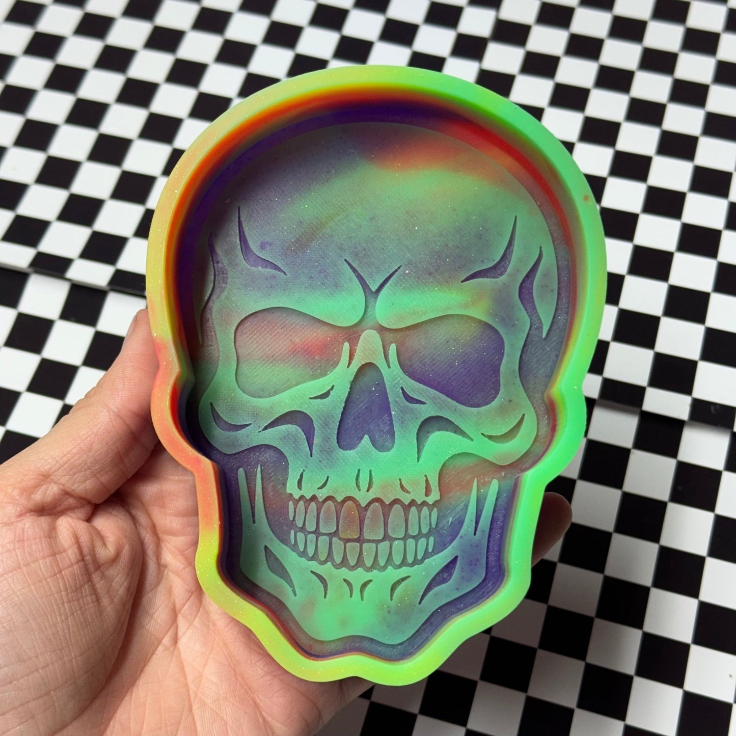 Manly Skull B - Grade Silicone Freshie Mold - Red River Mold Co