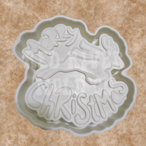 Merry Christmas Reindeer Silicone Freshie Mold - Red River Mold Co