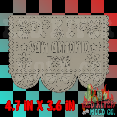 San Antonio papel picado Silicone Freshie Mold