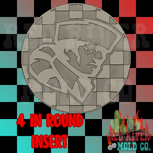 Checkered Pioneer With Star eye 4 in Round Mold Insert