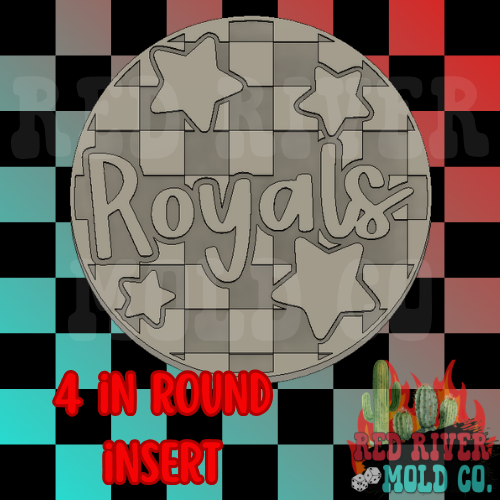 Checkered Royals With Stars 4 in Round Mold Insert