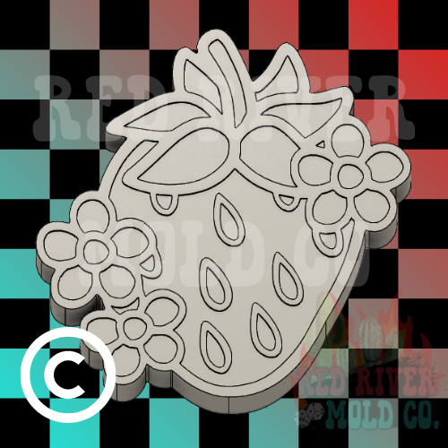 Floral Strawberry Silicone Freshie Mold (COPYRIGHT PROTECTED)