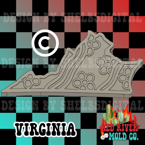 Groovy Virginia Silicone Freshie Mold
