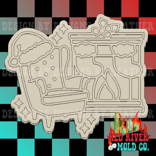 Christmas Eve Fire Place Silicone Freshie Mold