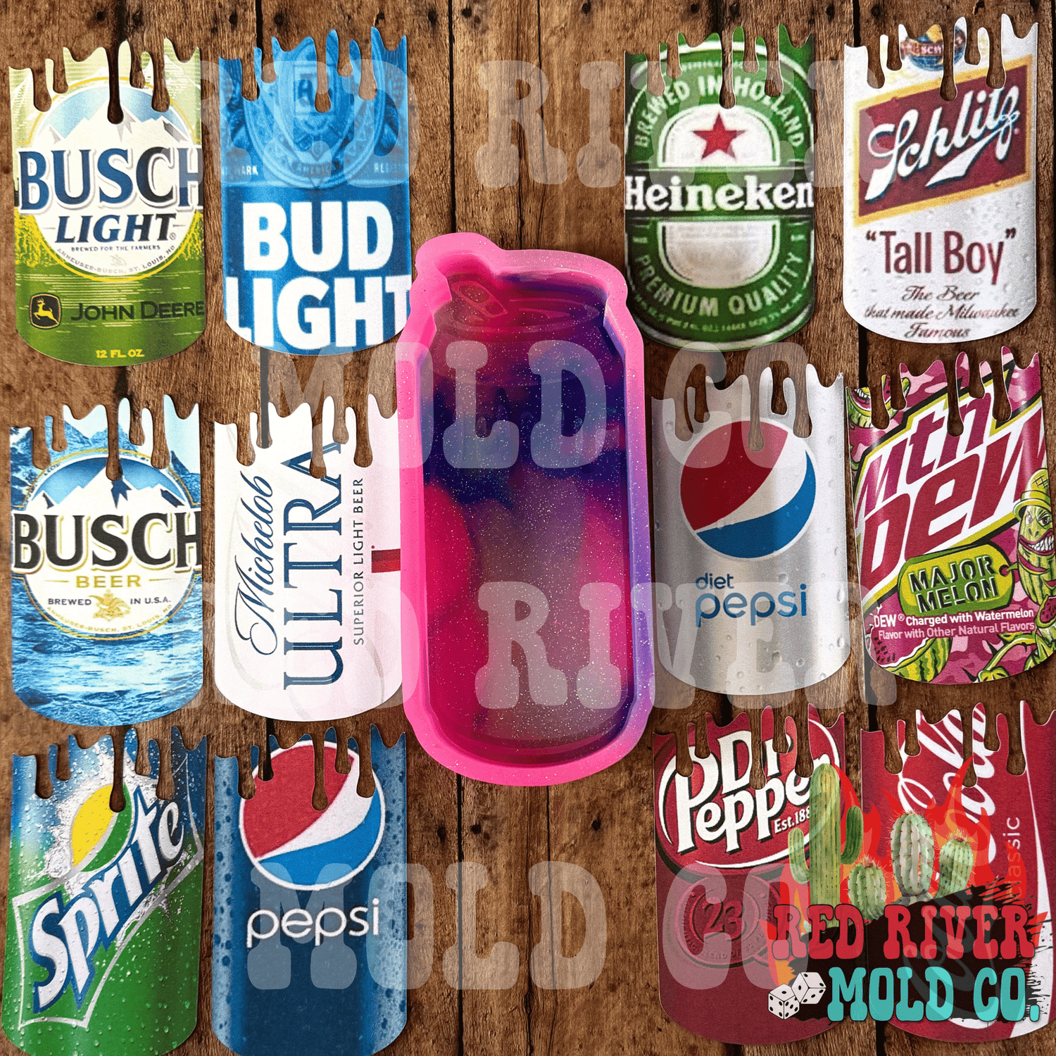 Molds Gone Wild Drip Can cardstock grab bag - Red River Mold Co