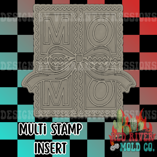 MOMO with a bow Multi Stamp Mold Insert - Red River Mold Co