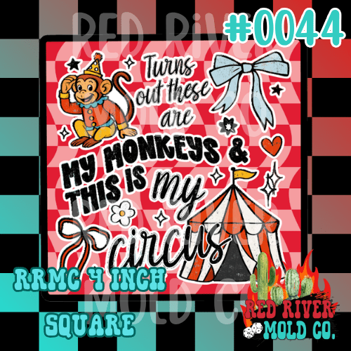 My circus cardstock RRMC 4 inch square (44) - Red River Mold Co