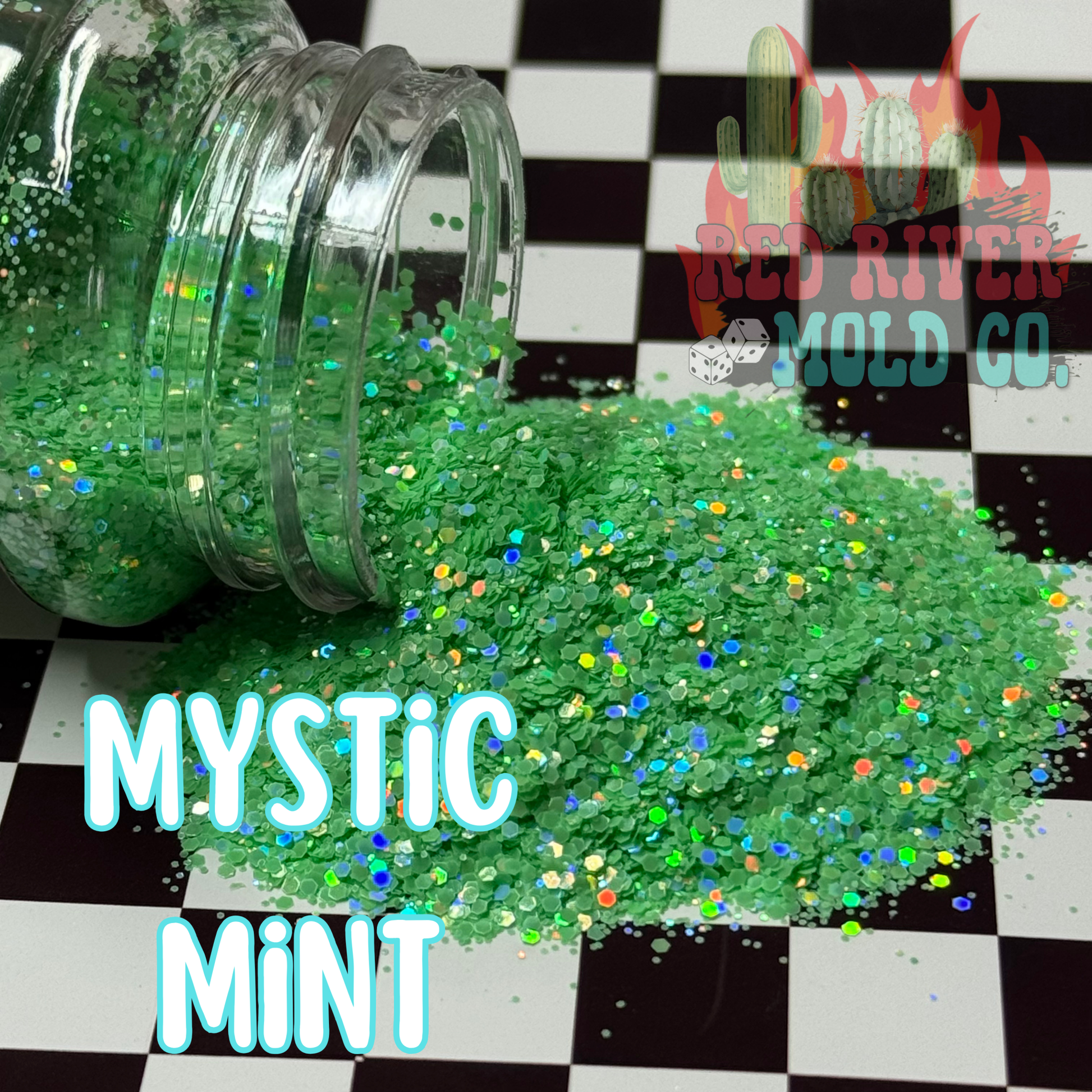 Mystic Mint Premium Mini Chunky Glitter (Holographic) - Red River Mold Co