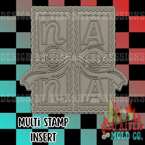 NANA with a bow Multi Stamp Mold Insert - Red River Mold Co