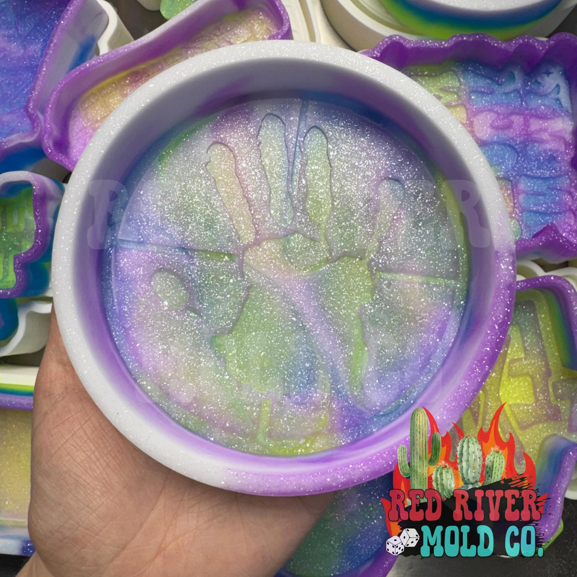 Native American Medicine Wheel with Hand Print Silicone Freshie Mold - Red River Mold Co