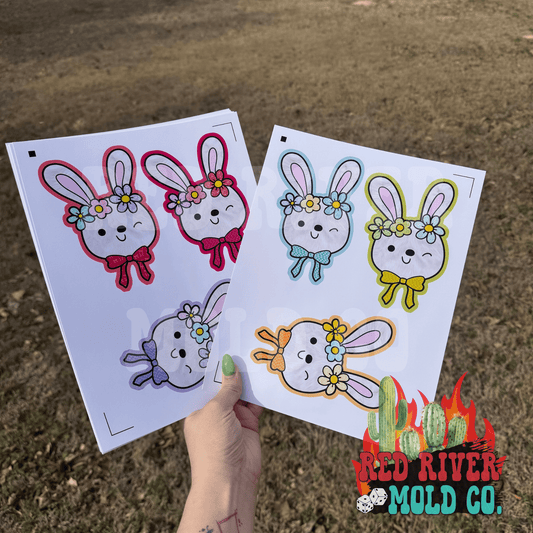 Natollie Creation's bunny with a floral headband cardstock grab bag - Red River Mold Co
