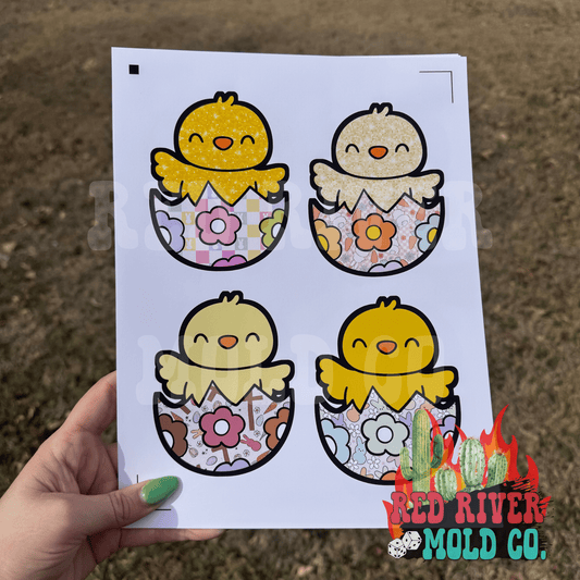 Natollie Creation's chick in egg cardstock grab bag - Red River Mold Co