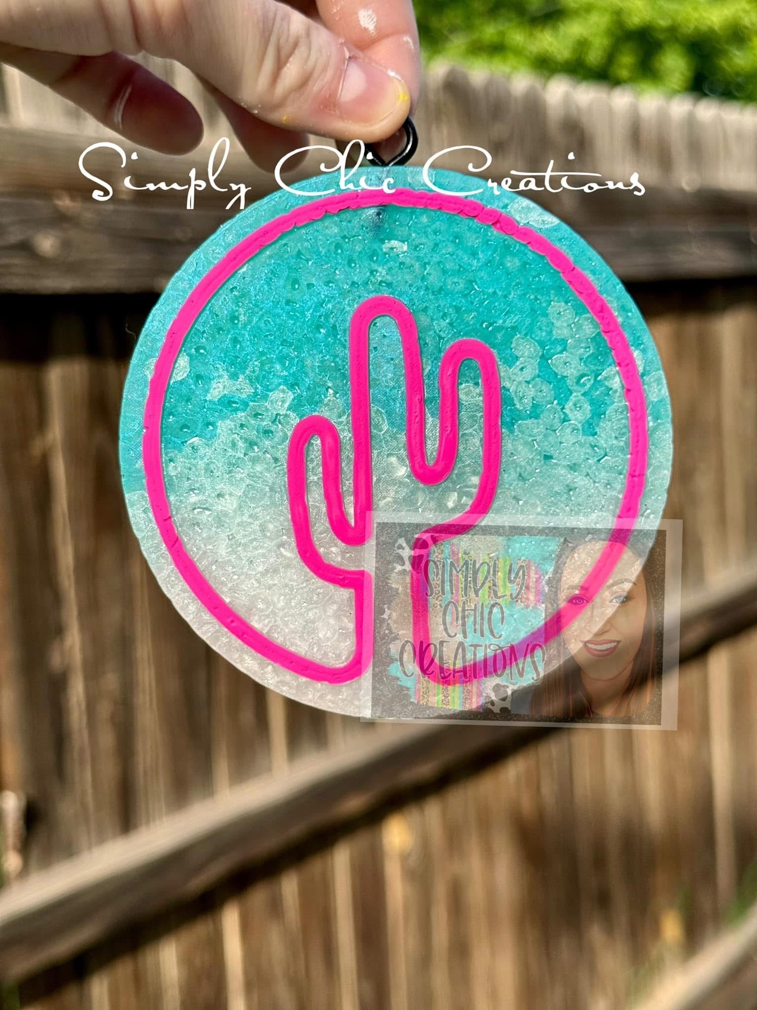 Neon Cactus Round Silicone Freshie Mold - Red River Mold Co