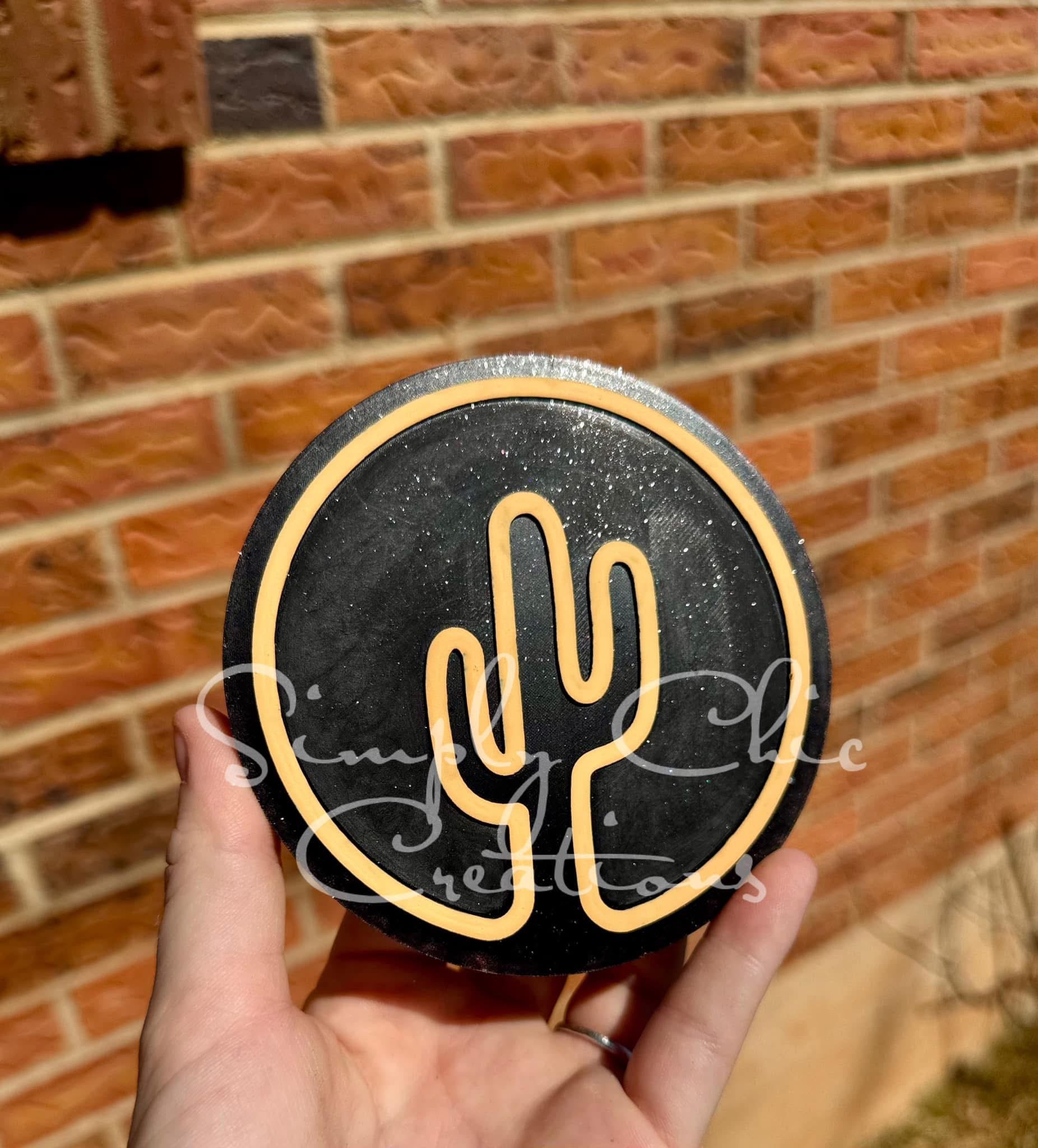 Neon Cactus Round Silicone Freshie Mold - Red River Mold Co