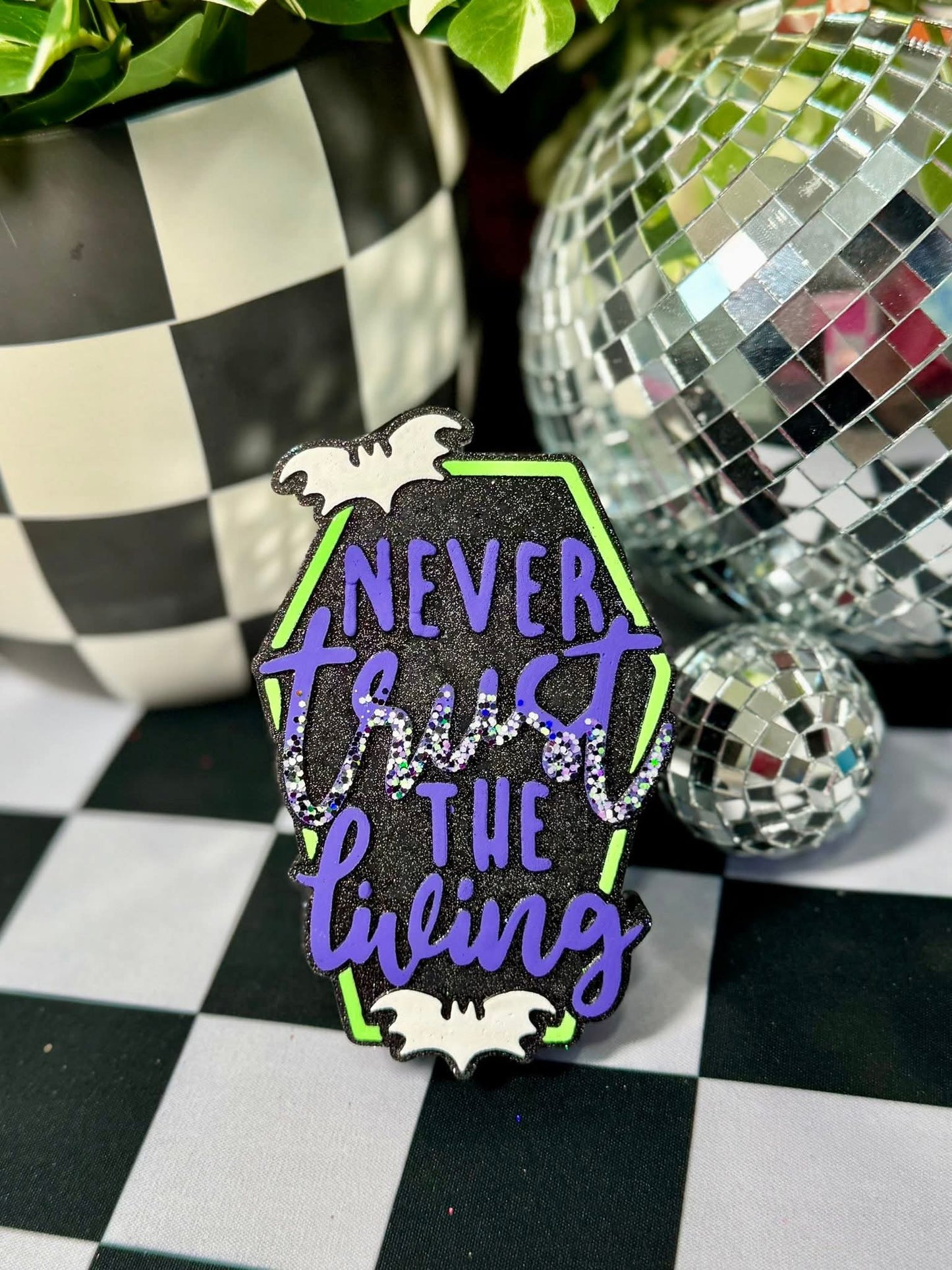 Never Trust The Living Coffin Silicone Freshie Mold - Red River Mold Co