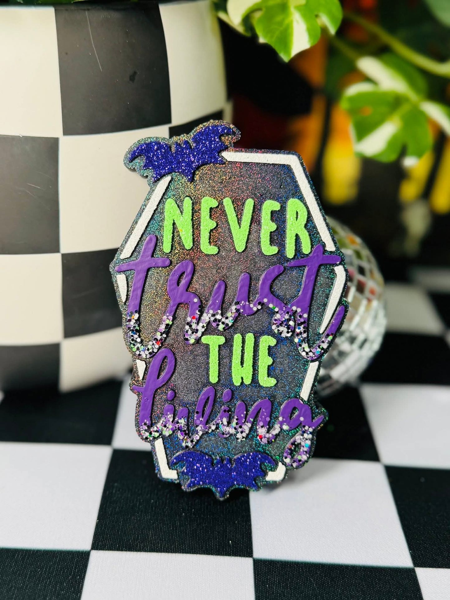 Never Trust The Living Coffin Silicone Freshie Mold - Red River Mold Co
