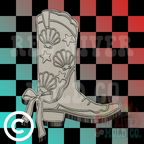 Ocean Cowboy Boot Silicone Freshie Mold - Red River Mold Co