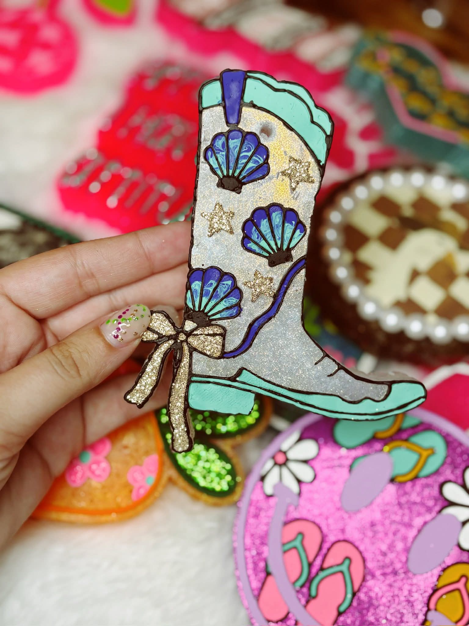 Ocean Cowboy Boot Silicone Freshie Mold - Red River Mold Co