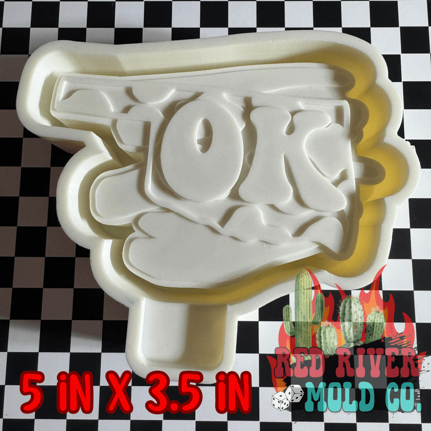 Oklahoma Brush Stroke Background Silicone Freshie Mold - Red River Mold Co