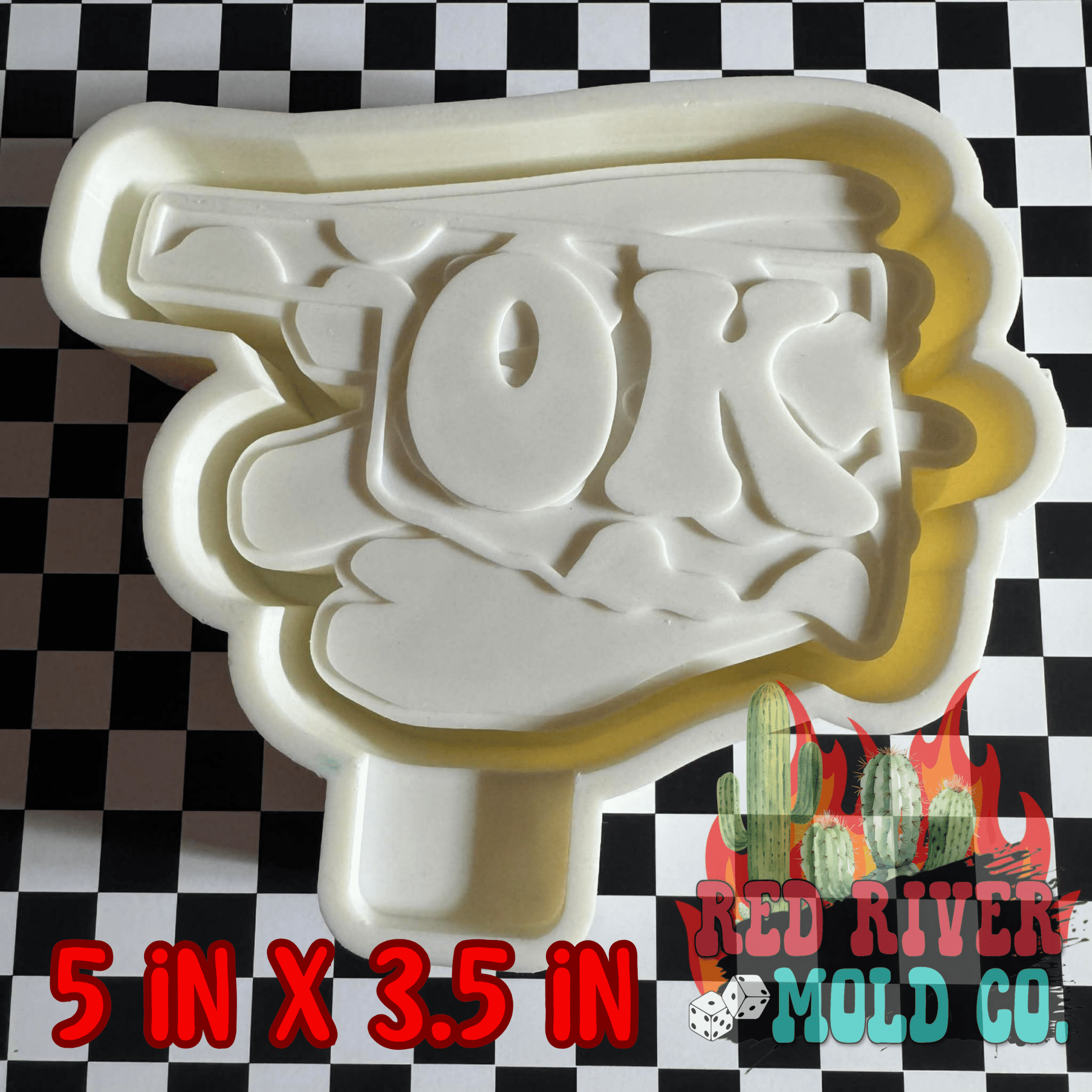 Oklahoma Brush Stroke Background Silicone Freshie Mold - Red River Mold Co