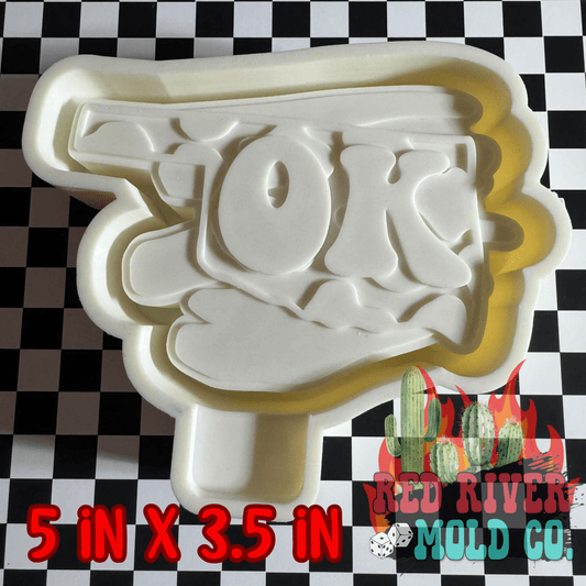 Oklahoma Brush Stroke Background Silicone Freshie Mold - Red River Mold Co