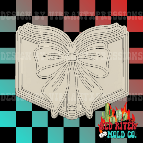 Open Book with a Bow Silicone Freshie Mold - Red River Mold Co
