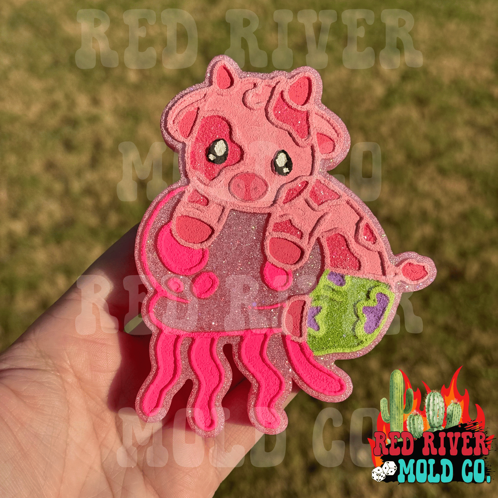 Patrick cow on a jellyfish Silicone Freshie Mold - Red River Mold Co