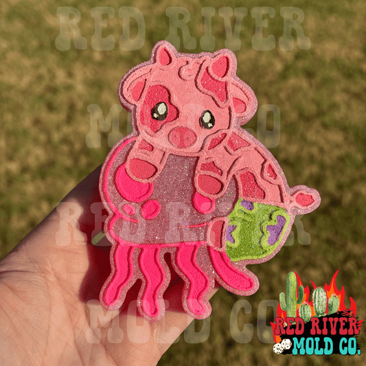 Patrick cow on a jellyfish Silicone Freshie Mold - Red River Mold Co
