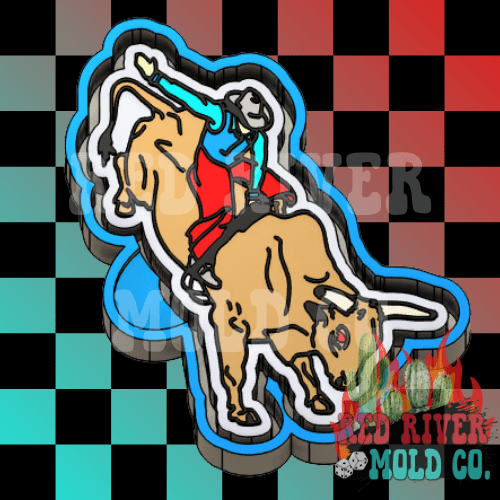 PBR Bull Rider Silicone Freshie Mold - Red River Mold Co