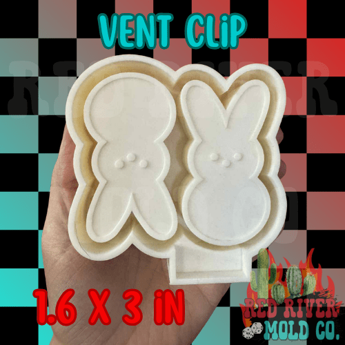 Peep Bunny Silicone Double Vent Freshie Mold - Red River Mold Co
