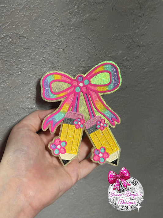 Pencil Cherries with a bow Silicone Freshie Mold (COPYRIGHT PROTECTED) - Red River Mold Co