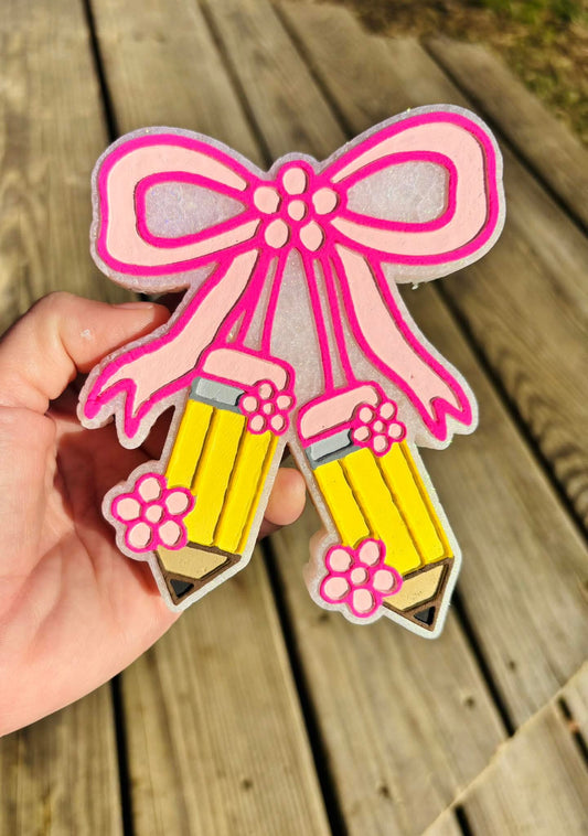 Pencil Cherries with a bow Silicone Freshie Mold (COPYRIGHT PROTECTED) - Red River Mold Co