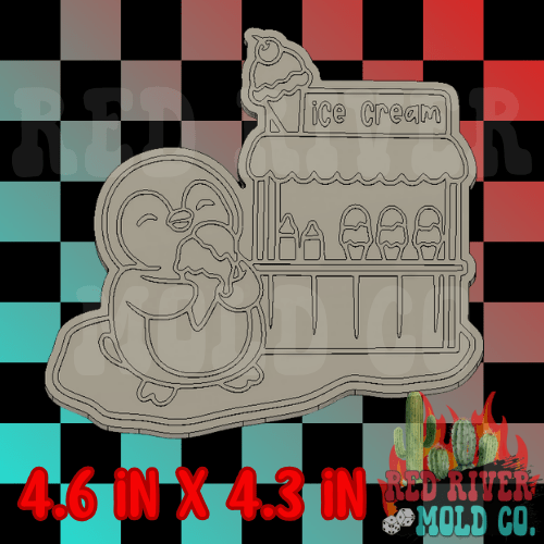 Penguin ice-cream shop Silicone Freshie Mold - Red River Mold Co