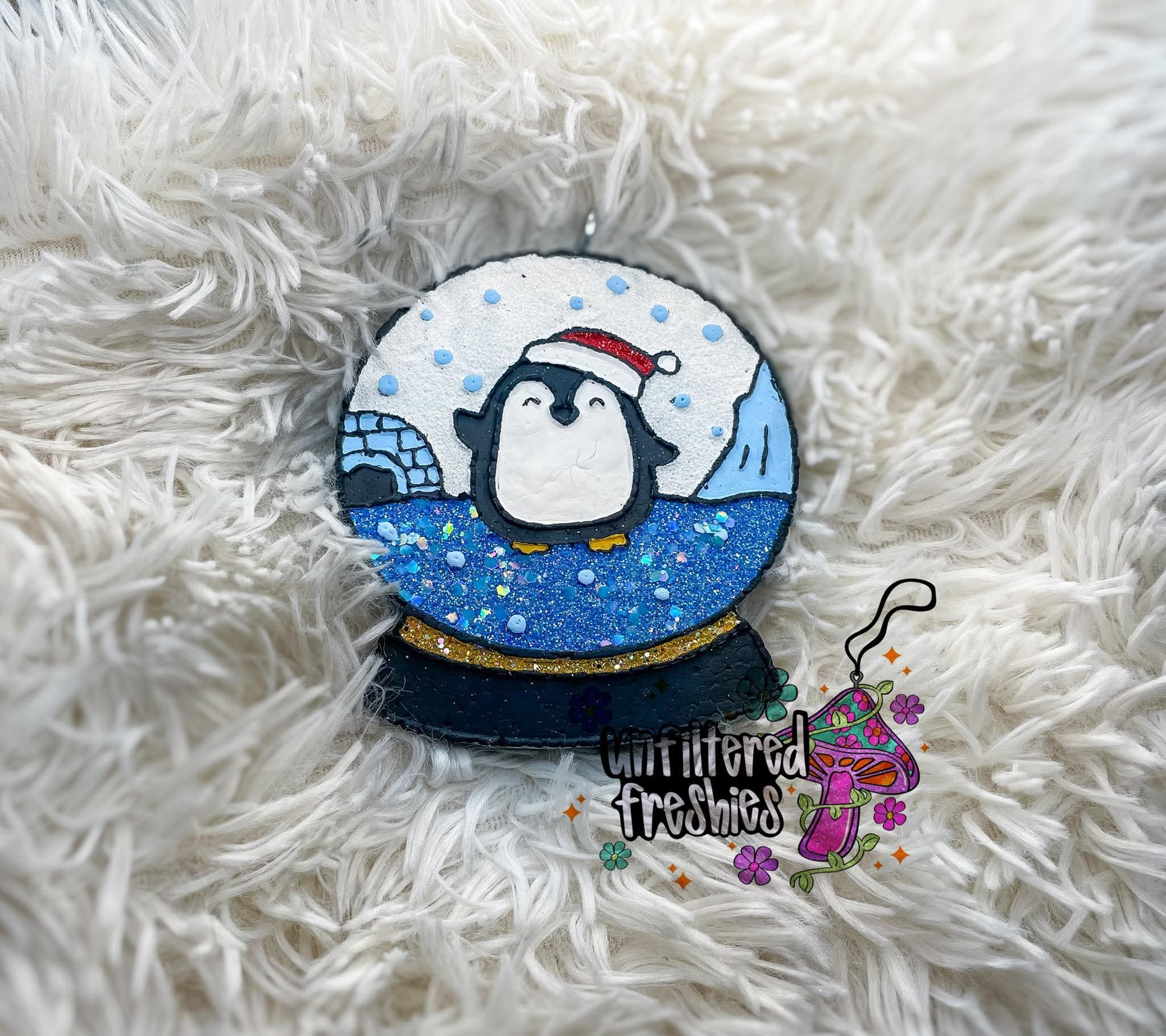 Penguin Snow Globe Silicone Freshie Mold - Red River Mold Co