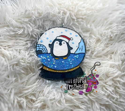 Penguin Snow Globe Silicone Freshie Mold - Red River Mold Co