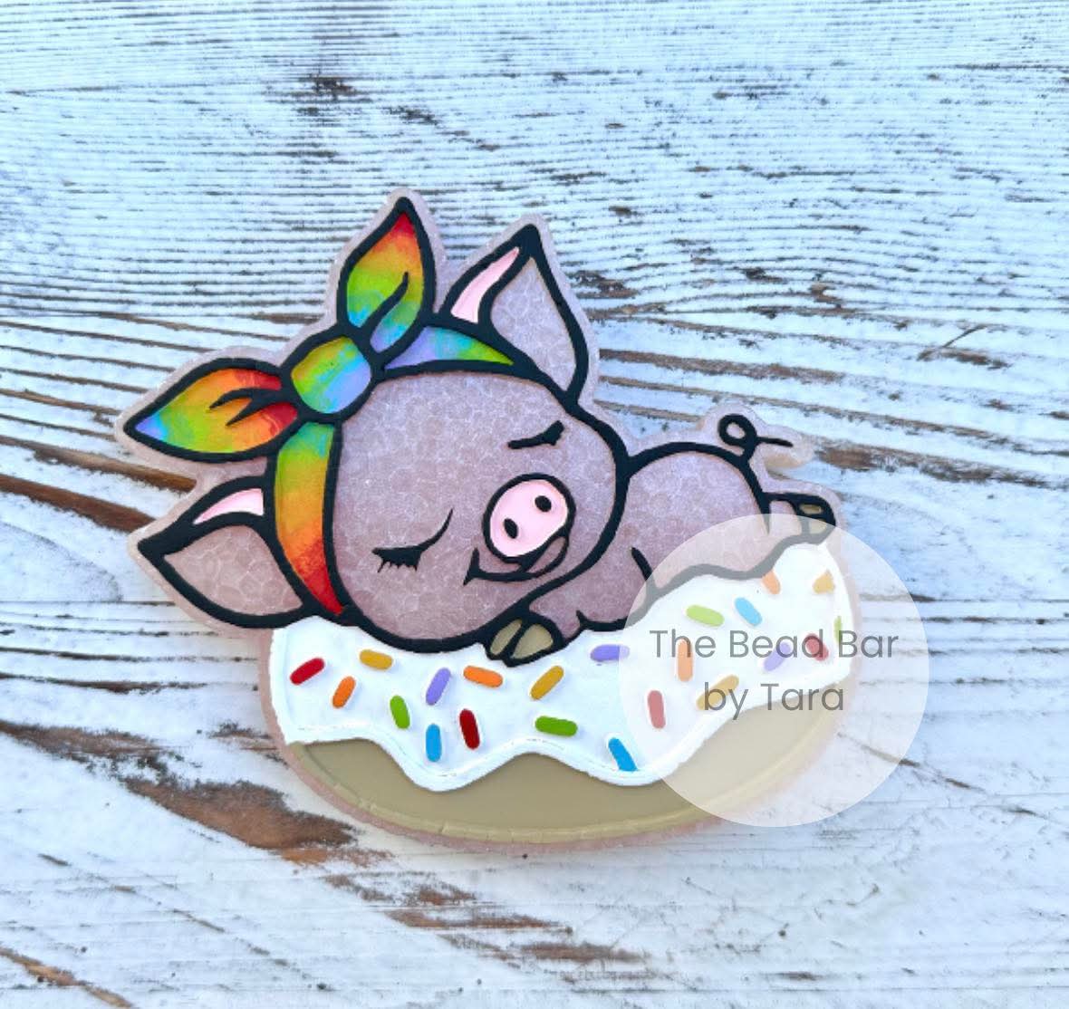 Pig On A Donut Floatie Silicone Freshie Mold - Red River Mold Co