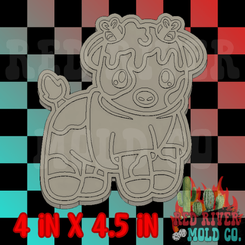 Pooh Cow Silicone Freshie Mold - Red River Mold Co