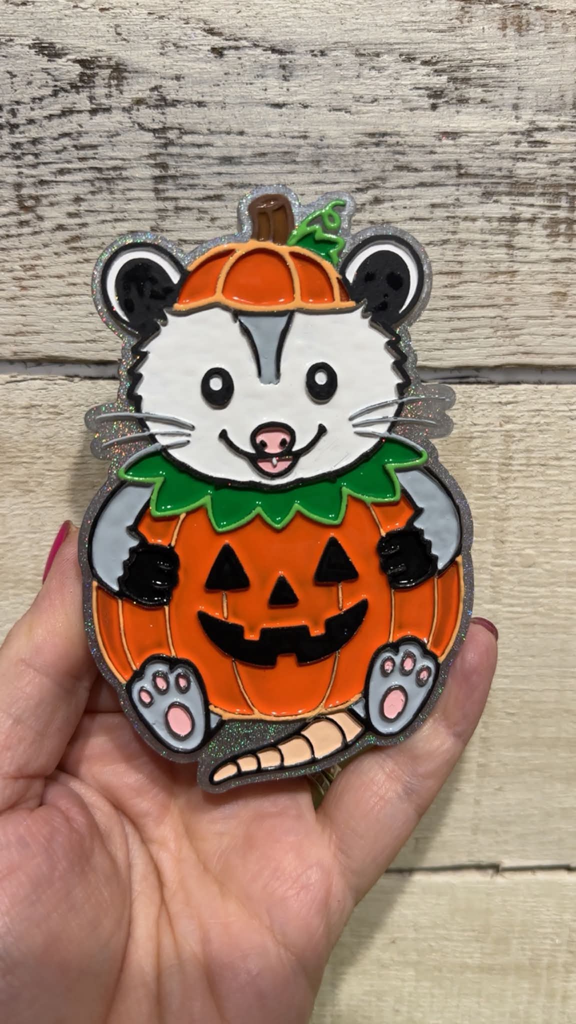 Possum in a pumpkin Silicone Freshie Mold - Red River Mold Co