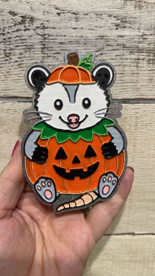 Possum in a pumpkin Silicone Freshie Mold - Red River Mold Co