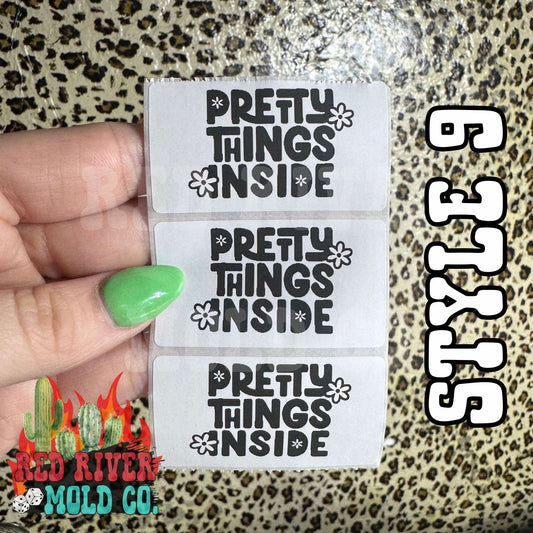 Pretty Things Inside Packing Stickers - Red River Mold Co