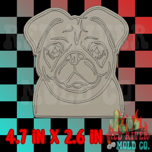 Pug Face Silicone Freshie Mold - Red River Mold Co