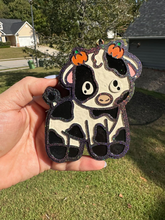 Pumpkin Cow Silicone Freshie Mold (1) - Red River Mold Co