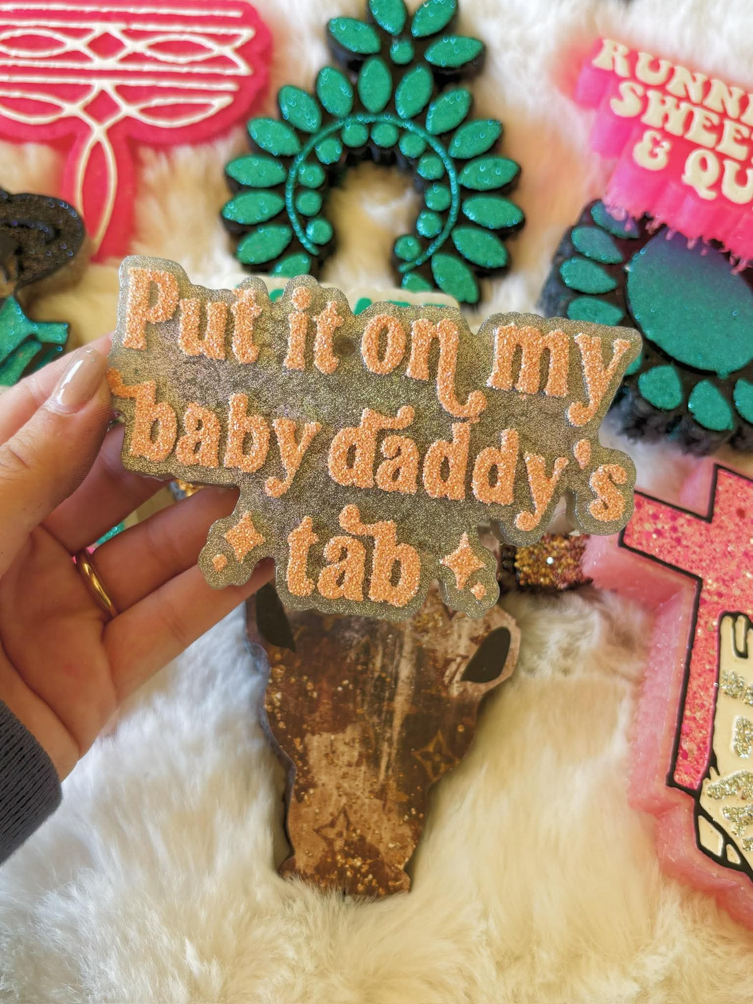 Put it on my baby daddy's tab Silicone Freshie Mold - Red River Mold Co